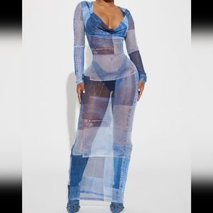 Mesh Blue Jean Dress